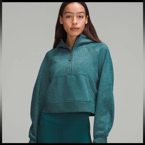 LULULEMON Sparkly Green Half-Zip Scuba Hoodie in Spark Special Edition XS/S RARE